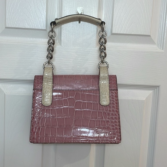 GUESS // shoulder bag // pink+cream //croc-embossed // bow+heart // rhinestones - Picture 4 of 17